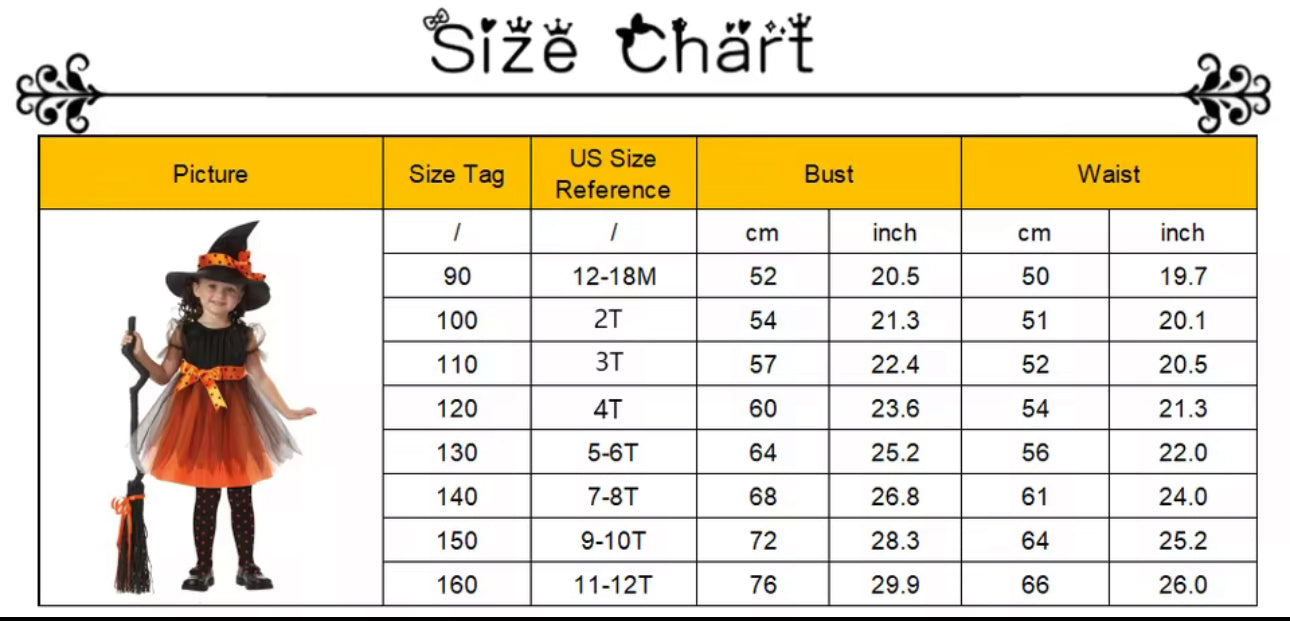 Magical Orange Witch Costume