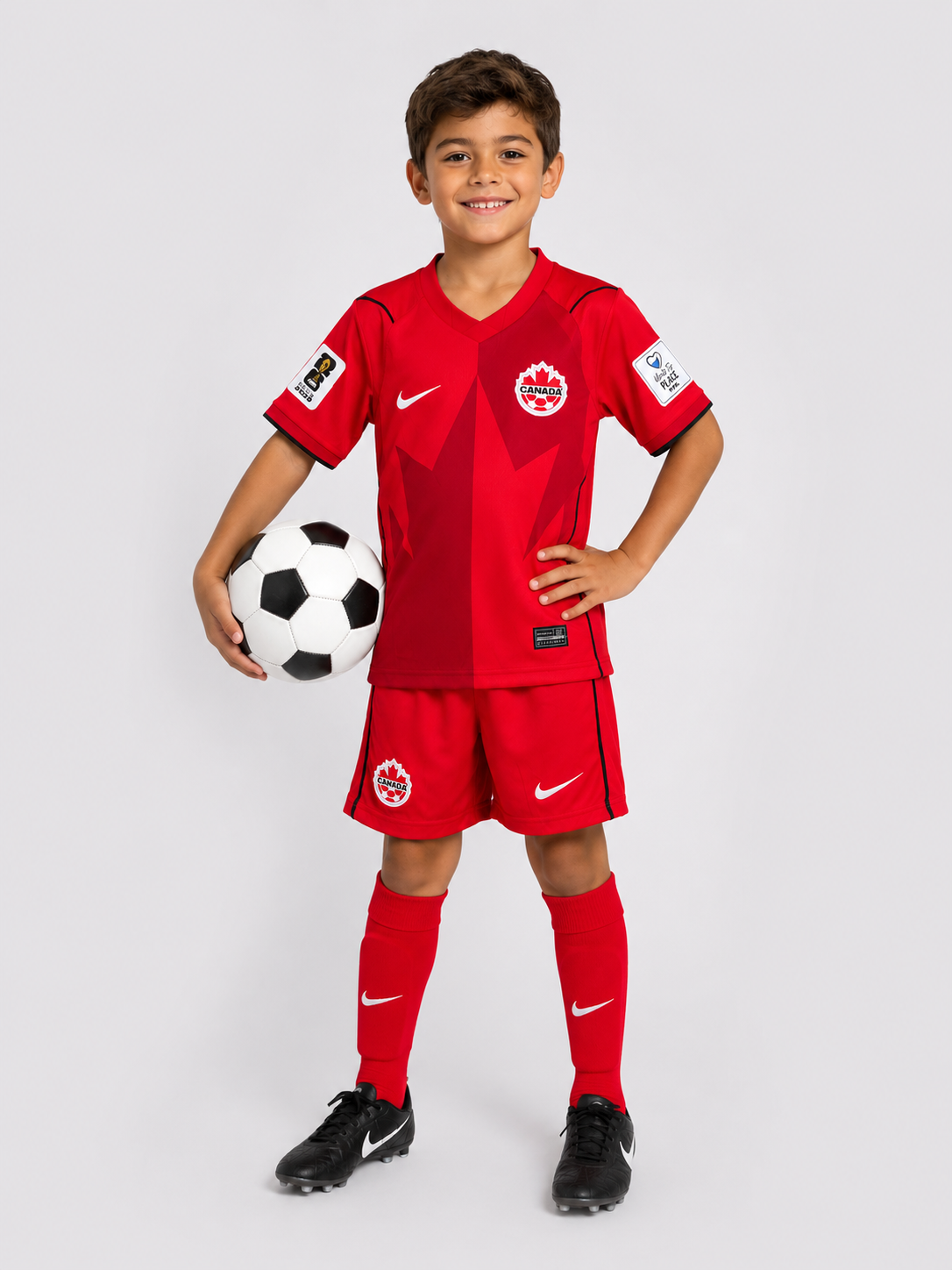 Canada Kids Football Jersey & Shorts Set – Red Home Kit 2026