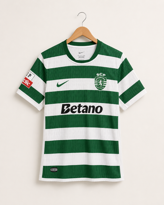 Sporting CP Green & White Football Jersey - Player Version