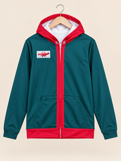 Miles Morales Inspired Green & Red Hooded Jacket