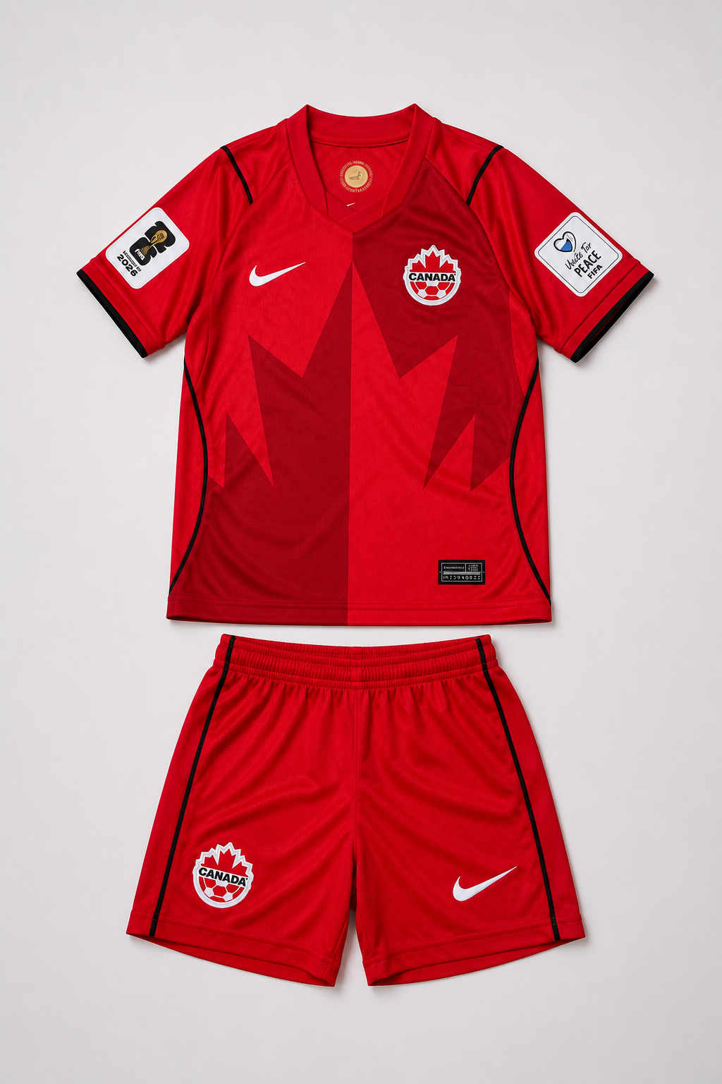 Canada Kids Football Jersey & Shorts Set – Red Home Kit 2026